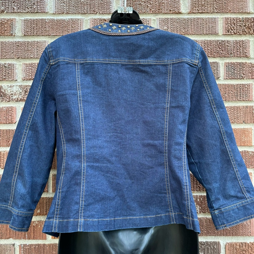 Ruby Rd. Studded Denim Jacket With Pockets Womens… - image 2